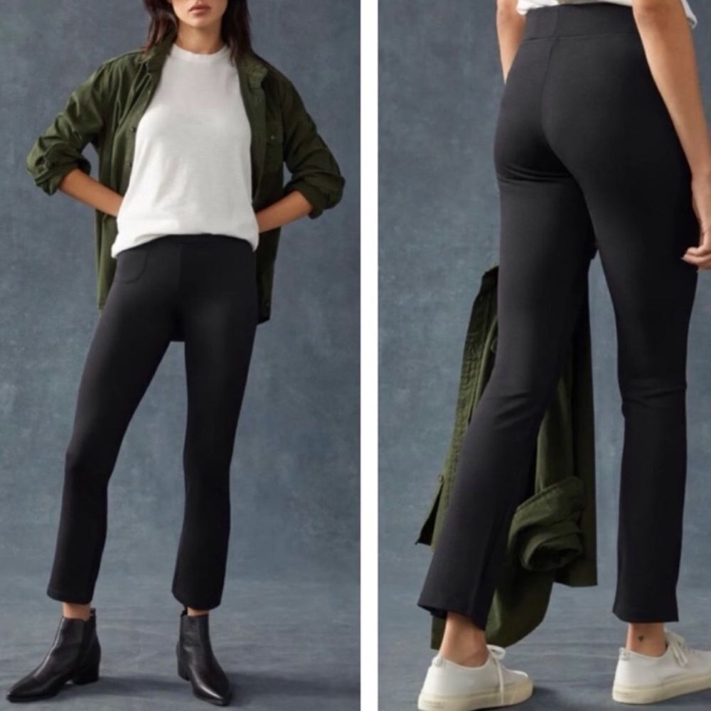 American Giant Ponte Cropped Kick Flare Legging Black